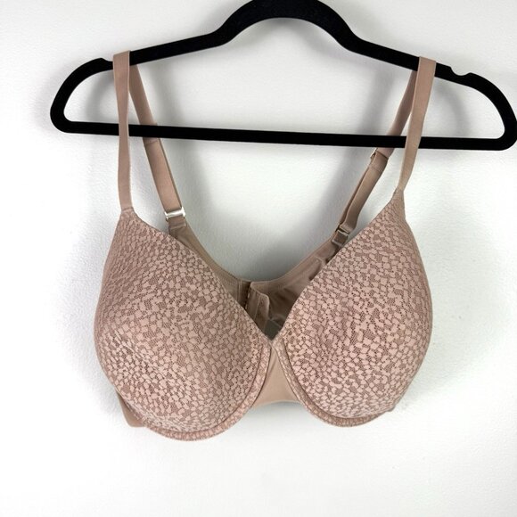Natori 36DDD Beige Lace Underwire Bra Full Coverage Smooth T-Shirt Everyday Fit - Picture 1 of 5